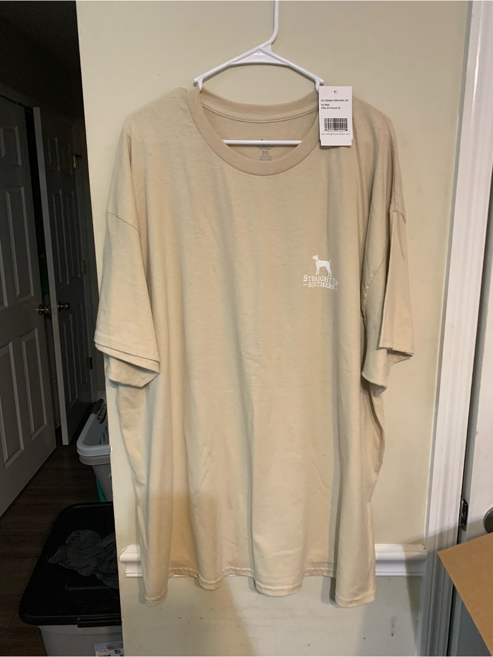 Men's Short Sleeve Logo Tee in Sand -